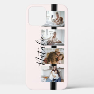 カスタム4 Instagram写真フィルムストリップ赤面ピンク iPhone 12ケース