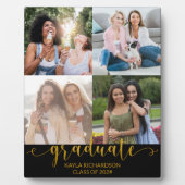 カスタム4 Photo Grid Collage金ゴールド卒業 フォトプラーク (正面)