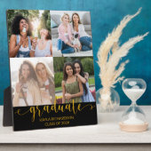 カスタム4 Photo Grid Collage金ゴールド卒業 フォトプラーク (側面)