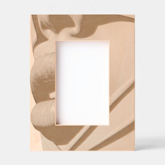 カスタム4" x 6"ポートレート、FrameStyle：ナチュラル レーザー彫刻フレーム