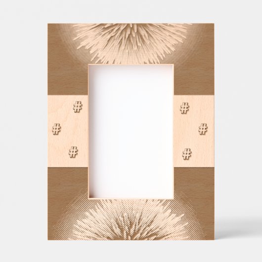 カスタム4" x 6"ポートレート、FrameStyle：ナチュラル レーザー彫刻フレーム (正面)