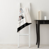 カスタム5の写真のコラージュの姓の黒のボーダー シェルパブランケット (インサイチュ)