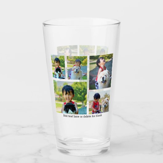 カスタム5の写真の記念品のコラージュ タンブラーグラス (正面)