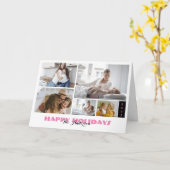 カスタム5フォトコラージホリデー カード (黄色い花)
