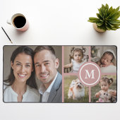 カスタム5フォトコラージュほこりっぽいピンクファミリー デスクマット