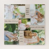 カスタム5フォトコラージュ最高のナエバースクエア ジグソーパズル (横)