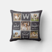 カスタム5フォトコラージュ記念ドッグメモリアル クッション (裏面)