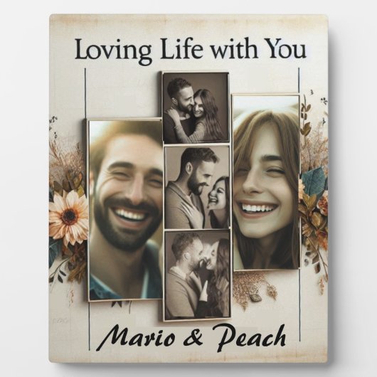 カスタム5フォトコラージュTabletopプラーク フォトプラーク (正面)