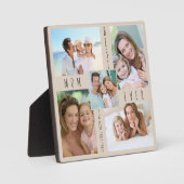 カスタム5写真コラージュお最高の母さんベージュ フォトプラーク (正面)