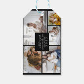 カスタム5写真タイポグラフィホリデイ ギフトタグ (裏面)