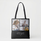 カスタム5写真タイポグラフィホリデイ トートバッグ (正面)