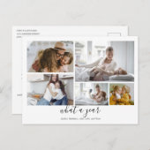 カスタム5写真タイポグラフィホリデイ ポストカード (正面/裏面)