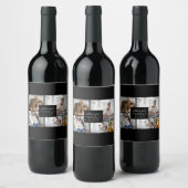 カスタム5写真タイポグラフィホリデイ ワインラベル (ボトル)