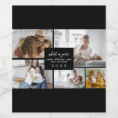 カスタム5写真タイポグラフィホリデイ ワインラベル (シングルラベル)