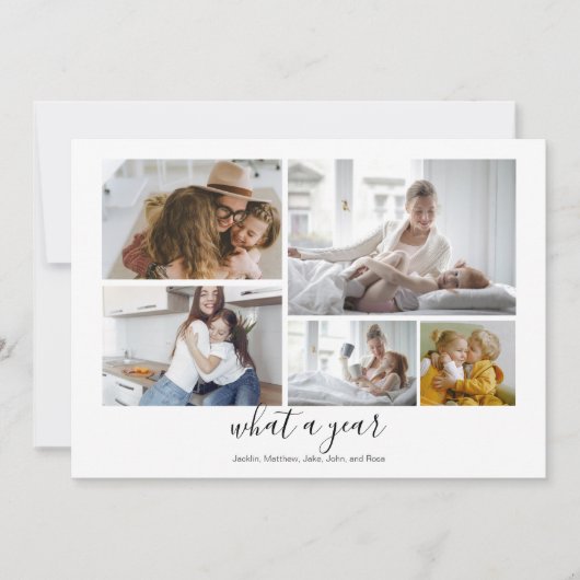 カスタム5写真タイポグラフィホリデーカード シーズンカード (正面)