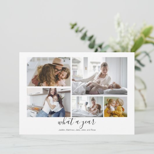 カスタム5写真タイポグラフィホリデーカード シーズンカード (スタンド正面)