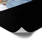 カスタム5写真ブラック金ゴールドタイポグラフィホリデー ポスター (角)