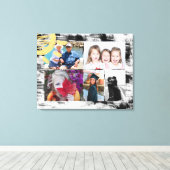 カスタム5枚の写真と白黒の抽象芸術 キャンバスプリント (インサイチュ (ウッドフロア))