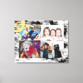 カスタム5枚の写真と白黒の抽象芸術 キャンバスプリント (正面)