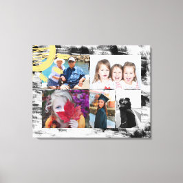 カスタム5枚の写真と白黒の抽象芸術 キャンバスプリント