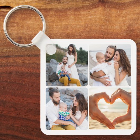 カスタム5枚の写真パーソナライズされた両面 キーホルダー (正面)