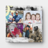 カスタム5枚の写真白黒抽象芸術フローラ フォトプラーク (正面)