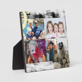 カスタム5枚の写真白黒抽象芸術フローラ フォトプラーク