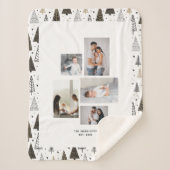 カスタム5枚コラージュ名冬の松 シェルパブランケット (正面)