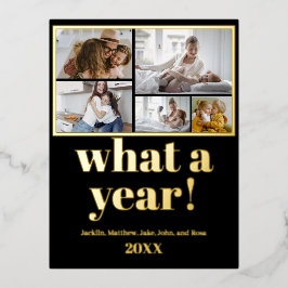 カスタム5枚タイポグラフィホイルホリディハガキ 箔シーズンポストカード