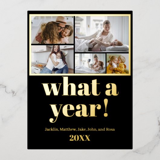 カスタム5枚タイポグラフィホイルホリディハガキ 箔シーズンポストカード (正面)