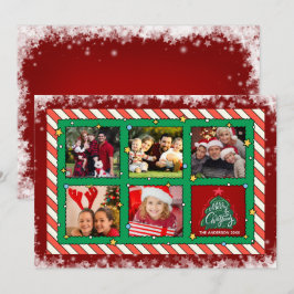 カスタム5枚フォトクリスマスフラットホリデーカード シーズンカード