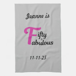 カスタム50と素晴らしいハッピー50の誕生日 キッチンタオル