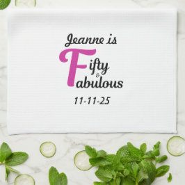 カスタム50と素晴らしいハッピー50の誕生日 キッチンタオル