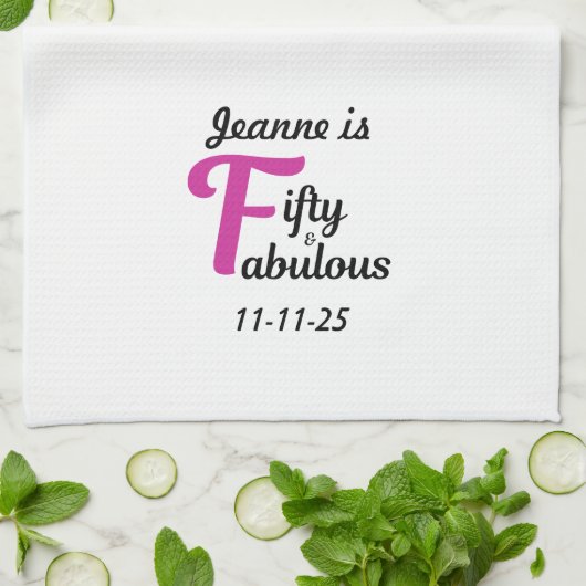 カスタム50と素晴らしいハッピー50の誕生日 キッチンタオル (折り畳み)