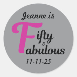 カスタム50と素晴らしいハッピー50の誕生日 ラウンドシール