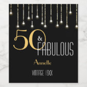 カスタム50と素晴らしいブラック金ゴールドライトエレガント ワインラベル (シングルラベル)