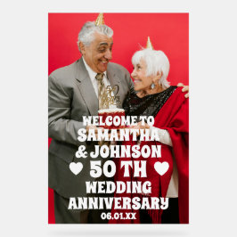 カスタム50周年記念結婚写真 アクリルサイン