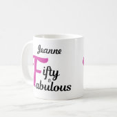 カスタム50歳とエレガント素晴らしい誕生日パーティー コーヒーマグカップ (正面左)