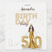 カスタム50歳の誕生日ウェルカムサイン ワインラベル (シングルラベル)