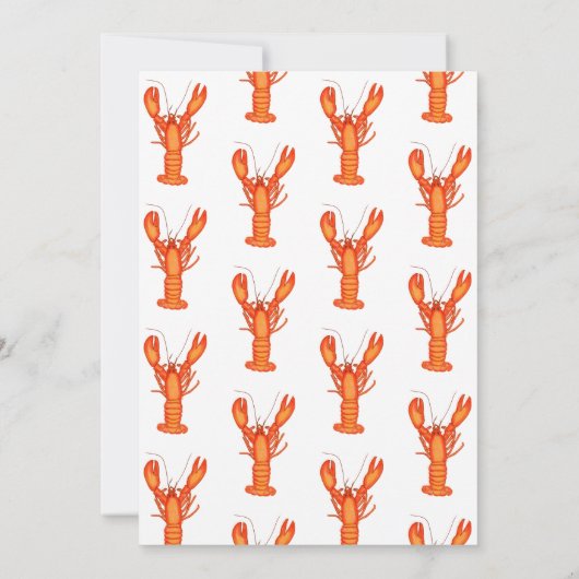 カスタム50歳の誕生日水彩ロブスターシーフード 招待状 (裏面)