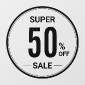 カスタム52インチラウンドすごいセールシンプルブラックストア ウィンドウサイン (シート)