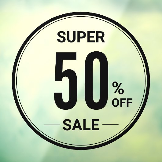 カスタム52インチラウンドすごいセールシンプルブラックストア ウィンドウサイン (シート3)