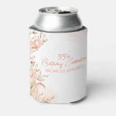 カスタム55th誕生日ピーチフローラチューリップ 缶クーラー (缶裏面)