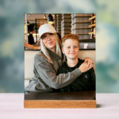 カスタム5" x 7"デスクトップ木製ブロックファミリポートレート アクリルサイン (ニュートラル)