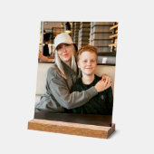 カスタム5" x 7"デスクトップ木製ブロックファミリポートレート アクリルサイン (傾斜)