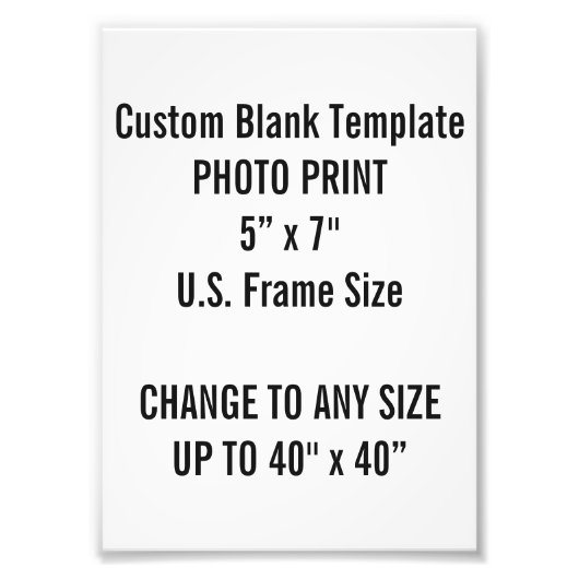 カスタム5" x 7"フォトプリント（米国フレームサイズ） フォトプリント            (正面)