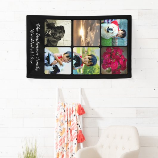 カスタム6の写真のコラージュの縦のモザイク写真 横断幕 (インサイチュ)