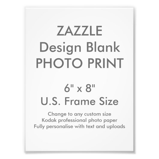 カスタム6インチx 8インチフォトプリントテンプレート フォトプリント            (正面)