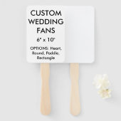 カスタム6パーソナライズされたインチx 10インチ結婚のFANSテンプレート ハンドファン (正面&裏面)