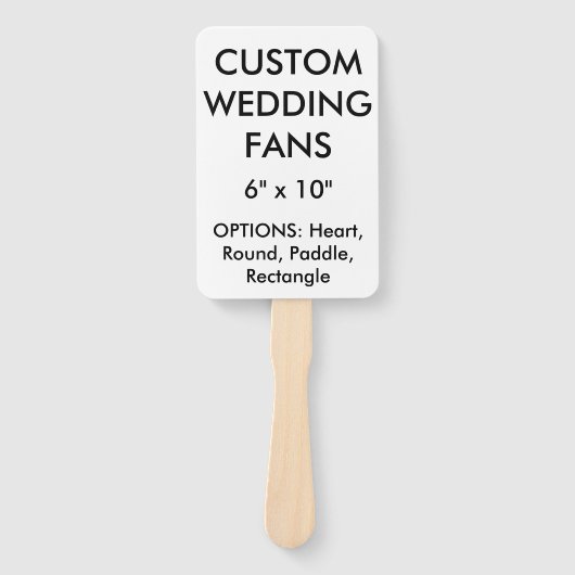 カスタム6パーソナライズされたインチx 10インチ結婚のFANSテンプレート ハンドファン (正面)